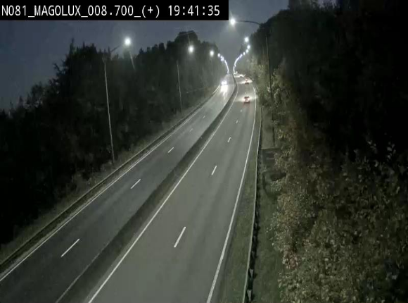 <h2>Webcam sur la N81 (E411) à hauteur de la jonction avec la N883. Vue orientée vers Longwy</h2>