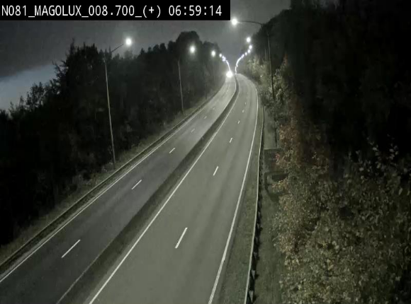 <h2>Webcam sur la N81 (E411) à hauteur de la jonction avec la N883. Vue orientée vers Longwy</h2>