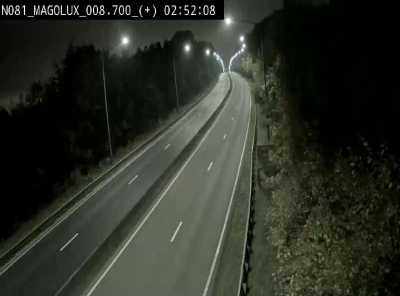 <h2>Webcam sur la N81 (E411) à hauteur de la jonction avec la N883. Vue orientée vers Longwy</h2>