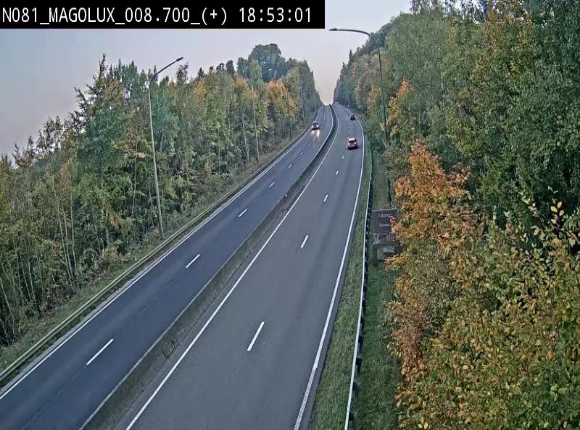 <h2>Webcam sur la N81 (E411) à hauteur de la jonction avec la N883. Vue orientée vers Longwy</h2>