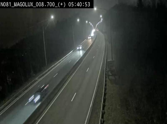 <h2>Webcam sur la N81 (E411) à hauteur de la jonction avec la N883. Vue orientée vers Longwy</h2>