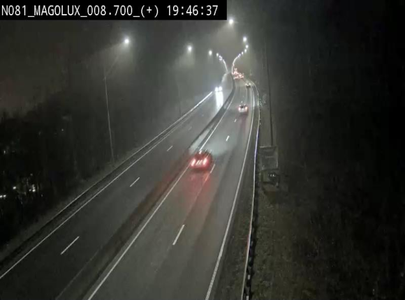 <h2>Webcam sur la N81 (E411) à hauteur de la jonction avec la N883. Vue orientée vers Longwy</h2>