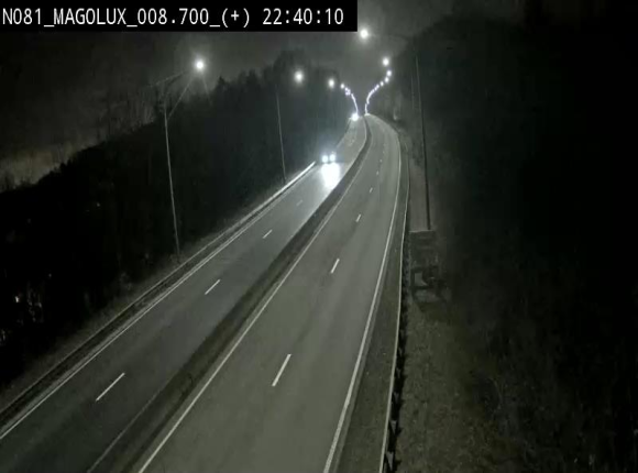 <h2>Webcam sur la N81 (E411) à hauteur de la jonction avec la N883. Vue orientée vers Longwy</h2>