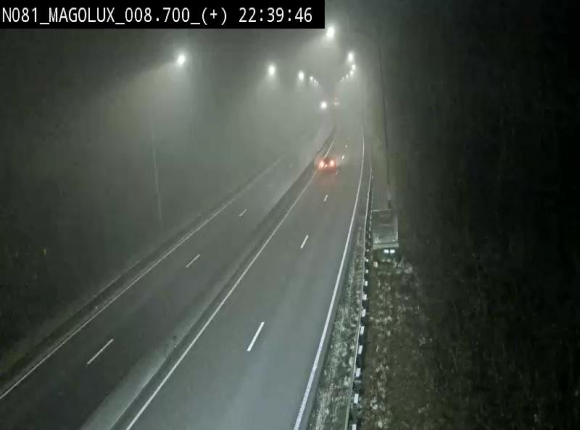 <h2>Webcam sur la N81 (E411) à hauteur de la jonction avec la N883. Vue orientée vers Longwy</h2>