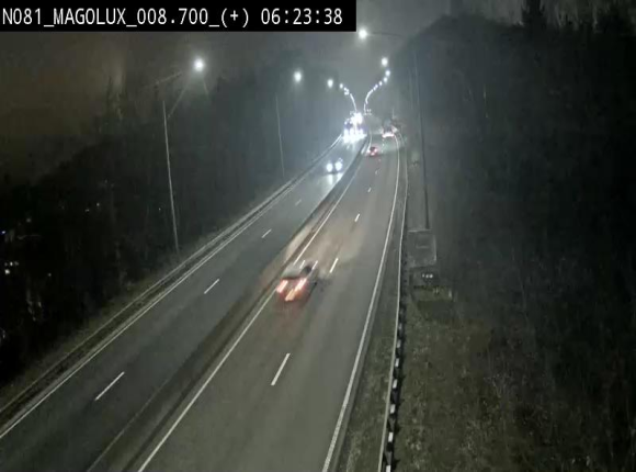<h2>Webcam sur la N81 (E411) à hauteur de la jonction avec la N883. Vue orientée vers Longwy</h2>