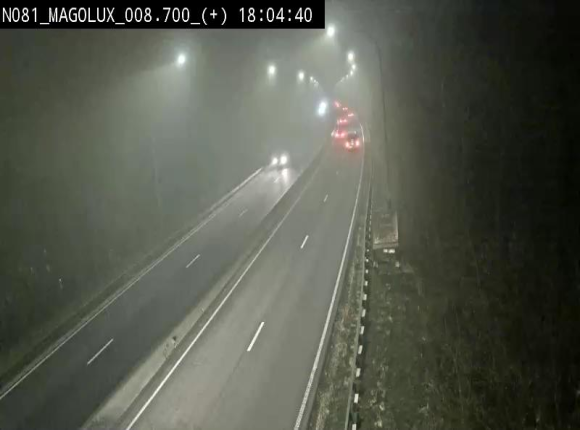 <h2>Webcam sur la N81 (E411) à hauteur de la jonction avec la N883. Vue orientée vers Longwy</h2>