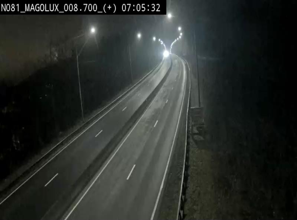 Webcam sur la N81 (E411) à hauteur de la jonction avec la N883. Vue orientée vers Longwy