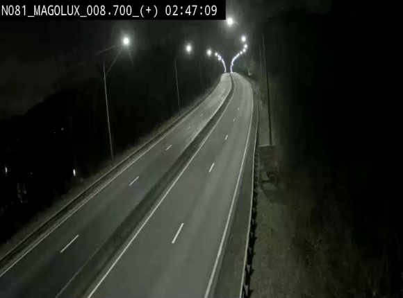 <h2>Webcam sur la N81 (E411) à hauteur de la jonction avec la N883. Vue orientée vers Longwy</h2>
