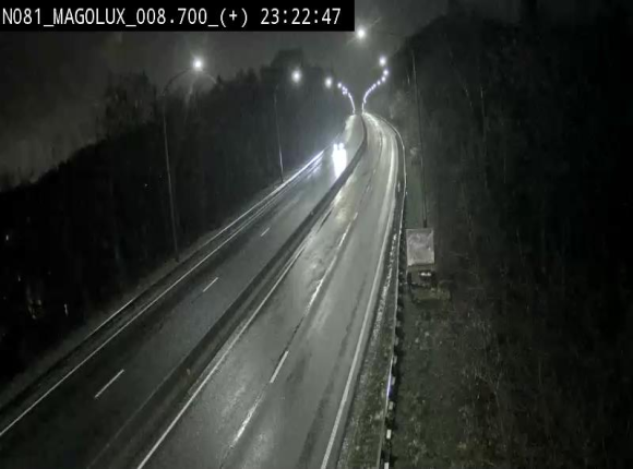 Webcam sur la N81 (E411) à hauteur de la jonction avec la N883. Vue orientée vers Longwy