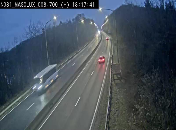 <h2>Webcam sur la N81 (E411) à hauteur de la jonction avec la N883. Vue orientée vers Longwy</h2>