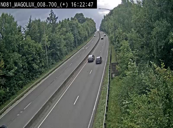 <h2>Webcam sur la N81 (E411) à hauteur de la jonction avec la N883. Vue orientée vers Longwy</h2>