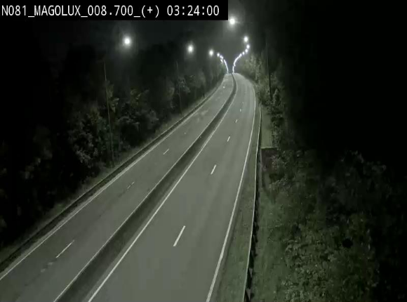 <h2>Webcam sur la N81 (E411) à hauteur de la jonction avec la N883. Vue orientée vers Longwy</h2>