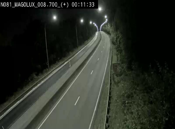 <h2>Webcam sur la N81 (E411) à hauteur de la jonction avec la N883. Vue orientée vers Longwy</h2>