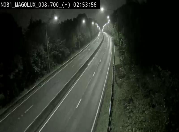 <h2>Webcam sur la N81 (E411) à hauteur de la jonction avec la N883. Vue orientée vers Longwy</h2>
