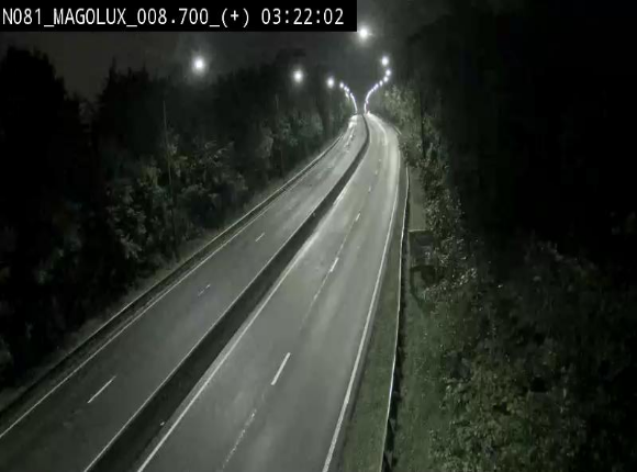 <h2>Webcam sur la N81 (E411) à hauteur de la jonction avec la N883. Vue orientée vers Longwy</h2>