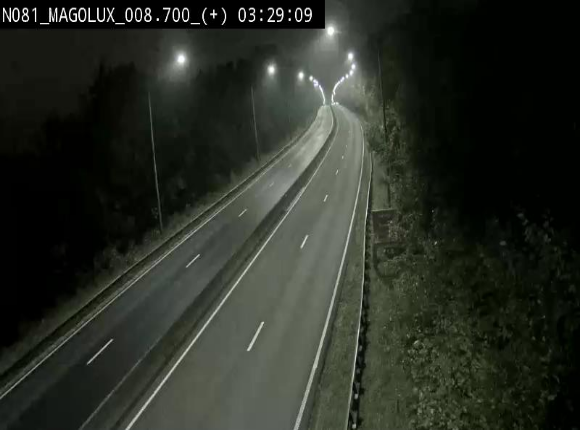 <h2>Webcam sur la N81 (E411) à hauteur de la jonction avec la N883. Vue orientée vers Longwy</h2>