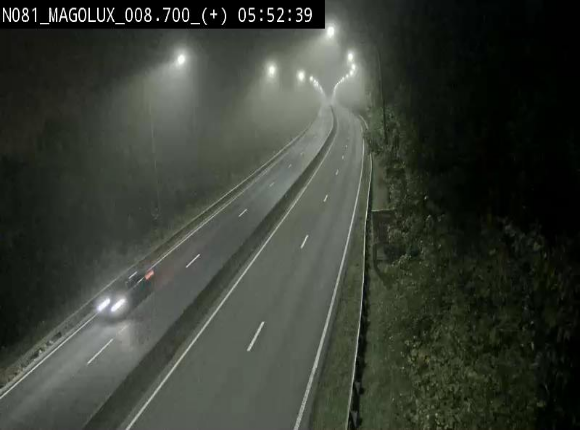Webcam sur la N81 (E411) à hauteur de la jonction avec la N883. Vue orientée vers Longwy