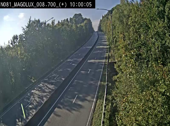 <h2>Webcam sur la N81 (E411) à hauteur de la jonction avec la N883. Vue orientée vers Longwy</h2>