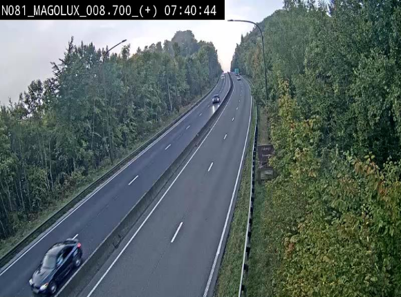 <h2>Webcam sur la N81 (E411) à hauteur de la jonction avec la N883. Vue orientée vers Longwy</h2>