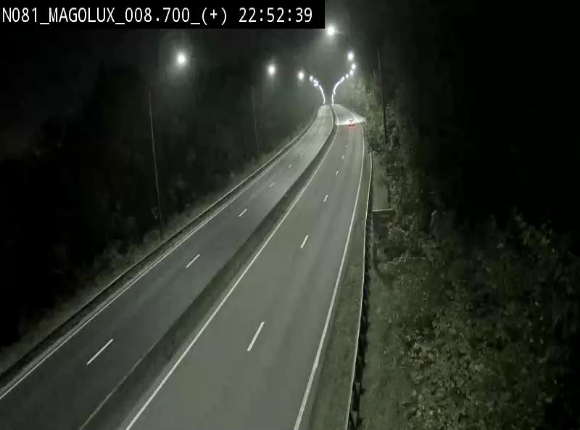 Webcam sur la N81 (E411) à hauteur de la jonction avec la N883. Vue orientée vers Longwy