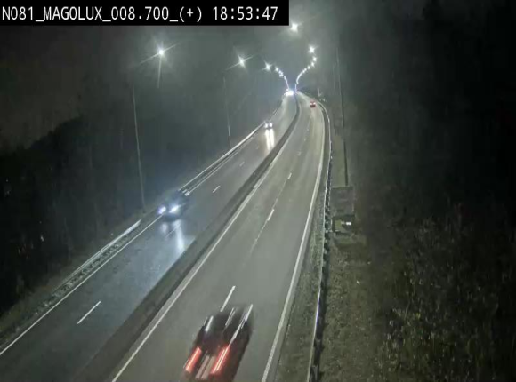 Webcam sur la N81 (E411) à hauteur de la jonction avec la N883. Vue orientée vers Longwy