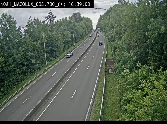 <h2>Webcam sur la N81 (E411) à hauteur de la jonction avec la N883. Vue orientée vers Longwy</h2>