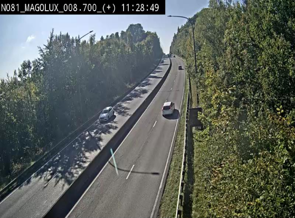 <h2>Webcam sur la N81 (E411) à hauteur de la jonction avec la N883. Vue orientée vers Longwy</h2>