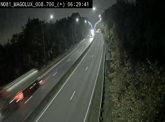 <h2>Webcam sur la N81 (E411) à hauteur de la jonction avec la N883. Vue orientée vers Longwy</h2>