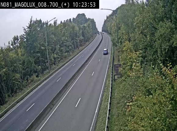 <h2>Webcam sur la N81 (E411) à hauteur de la jonction avec la N883. Vue orientée vers Longwy</h2>