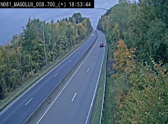 <h2>Webcam sur la N81 (E411) à hauteur de la jonction avec la N883. Vue orientée vers Longwy</h2>