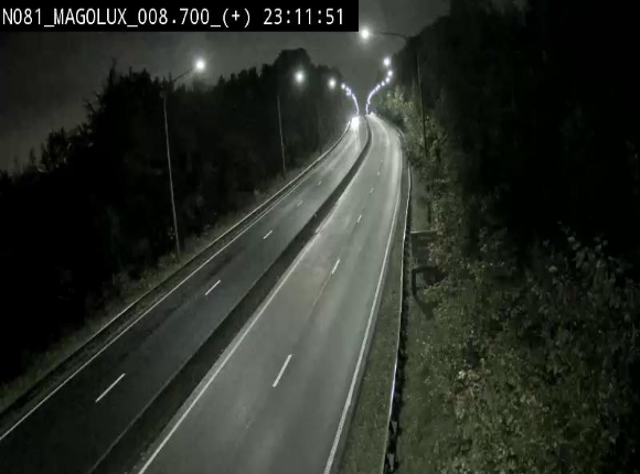 <h2>Webcam sur la N81 (E411) à hauteur de la jonction avec la N883. Vue orientée vers Longwy</h2>