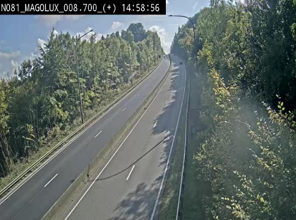 <h2>Webcam sur la N81 (E411) à hauteur de la jonction avec la N883. Vue orientée vers Longwy</h2>