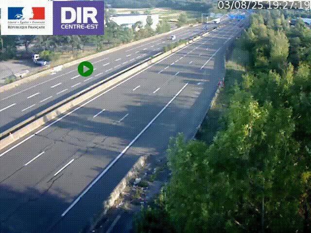 <h2>Caméra de circulation à Saint-Priest à la jonction entre l'A43 et l'A46 en direction de Marseille</h2>