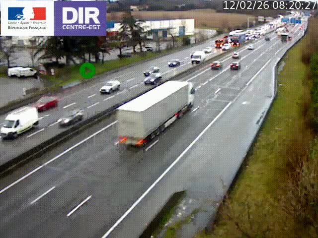 <h2>Caméra de circulation à Saint-Priest à la jonction entre l'A43 et l'A46 en direction de Marseille</h2>