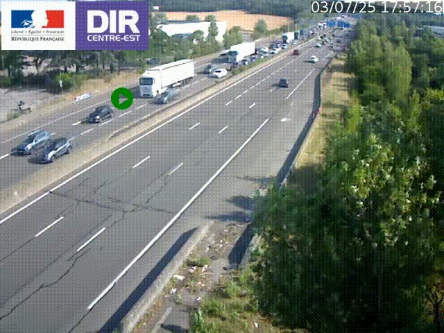 Caméra de circulation à Saint-Priest à la jonction entre l'A43 et l'A46 en direction de Marseille