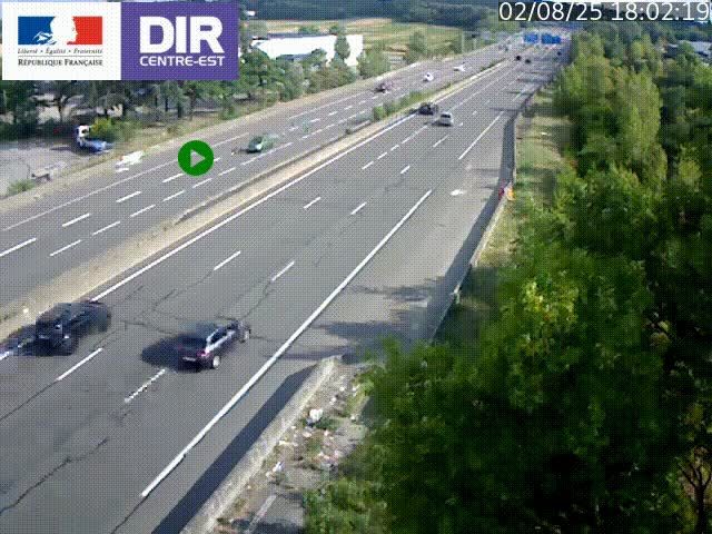 <h2>Caméra de circulation à Saint-Priest à la jonction entre l'A43 et l'A46 en direction de Marseille</h2>