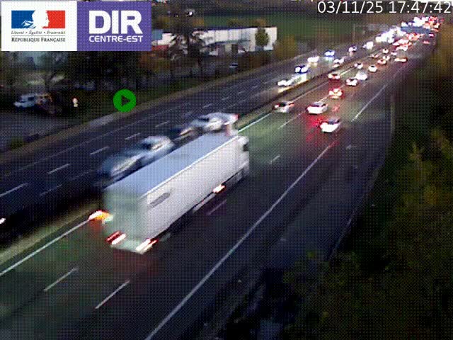 <h2>Caméra de circulation à Saint-Priest à la jonction entre l'A43 et l'A46 en direction de Marseille</h2>