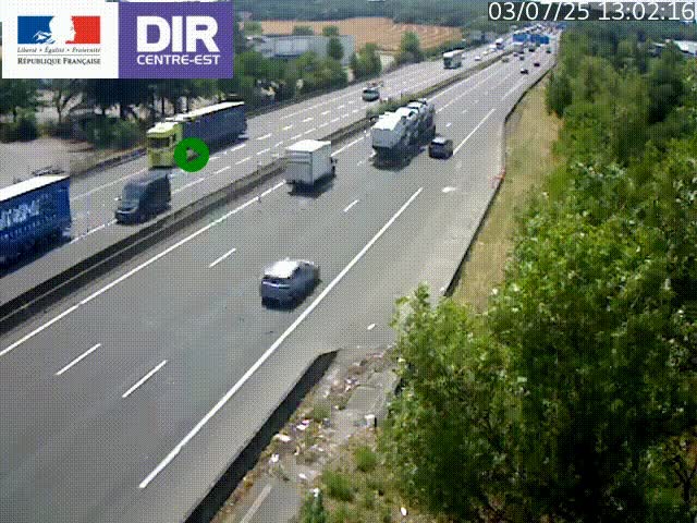<h2>Caméra de circulation à Saint-Priest à la jonction entre l'A43 et l'A46 en direction de Marseille</h2>
