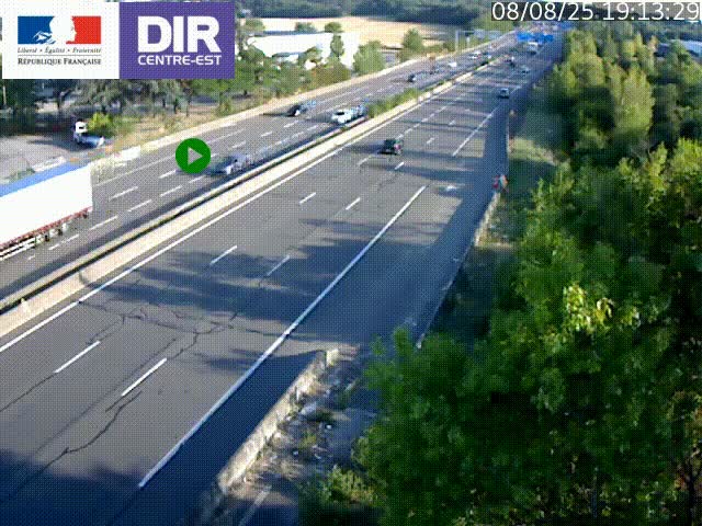 <h2>Caméra de circulation à Saint-Priest à la jonction entre l'A43 et l'A46 en direction de Marseille</h2>