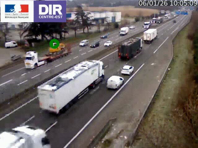<h2>Caméra de circulation à Saint-Priest à la jonction entre l'A43 et l'A46 en direction de Marseille</h2>
