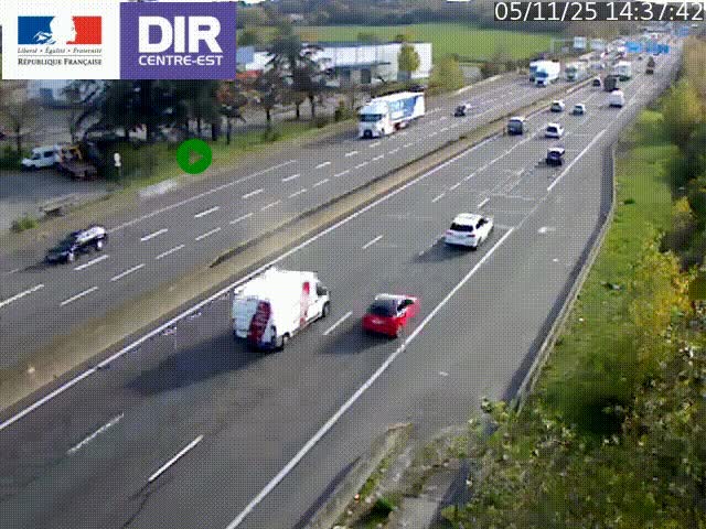 <h2>Caméra de circulation à Saint-Priest à la jonction entre l'A43 et l'A46 en direction de Marseille</h2>