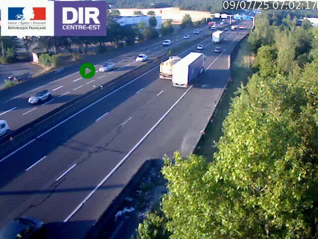<h2>Caméra de circulation à Saint-Priest à la jonction entre l'A43 et l'A46 en direction de Marseille</h2>