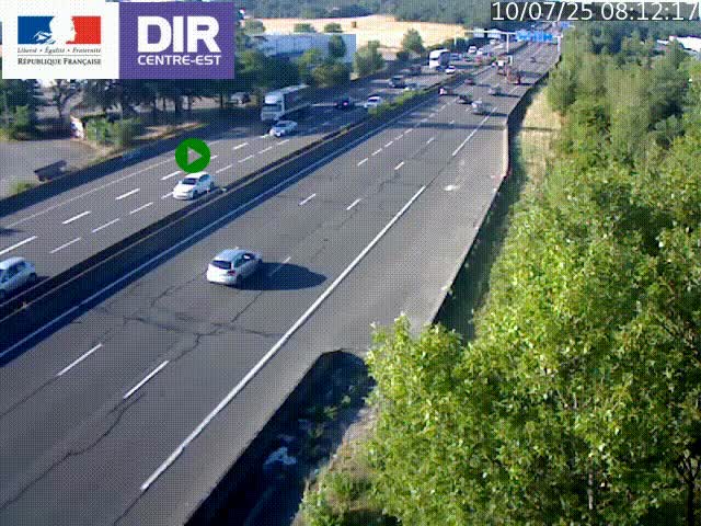 <h2>Caméra de circulation à Saint-Priest à la jonction entre l'A43 et l'A46 en direction de Marseille</h2>