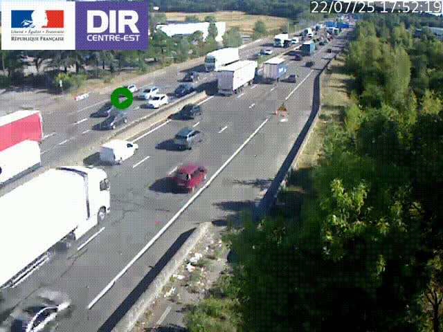 <h2>Caméra de circulation à Saint-Priest à la jonction entre l'A43 et l'A46 en direction de Marseille</h2>