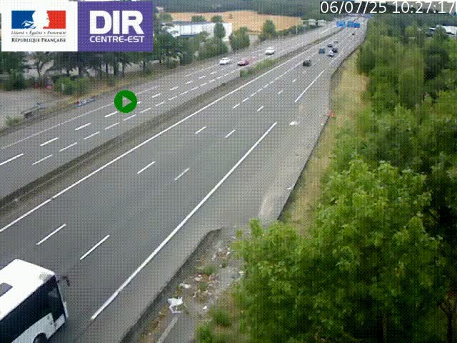 <h2>Caméra de circulation à Saint-Priest à la jonction entre l'A43 et l'A46 en direction de Marseille</h2>