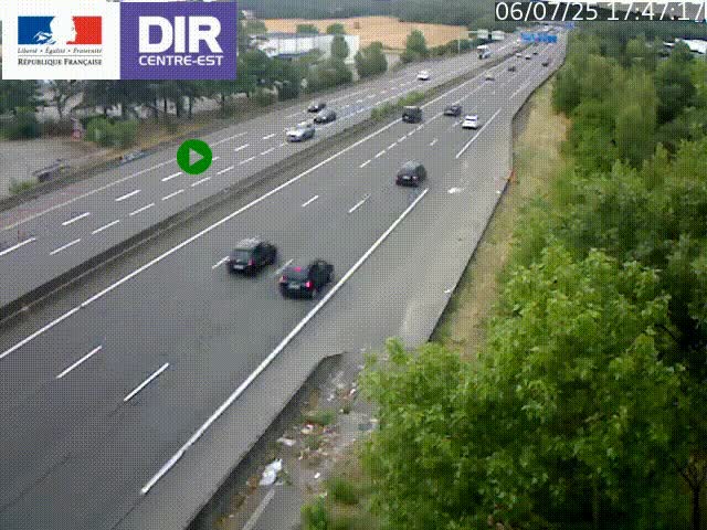 <h2>Caméra de circulation à Saint-Priest à la jonction entre l'A43 et l'A46 en direction de Marseille</h2>