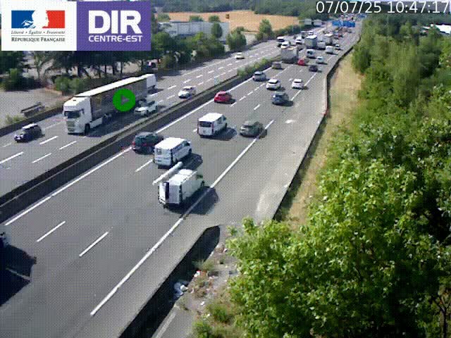 <h2>Caméra de circulation à Saint-Priest à la jonction entre l'A43 et l'A46 en direction de Marseille</h2>