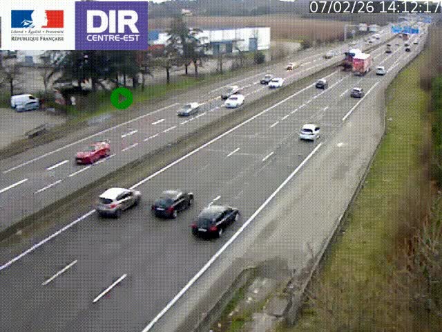 <h2>Caméra de circulation à Saint-Priest à la jonction entre l'A43 et l'A46 en direction de Marseille</h2>