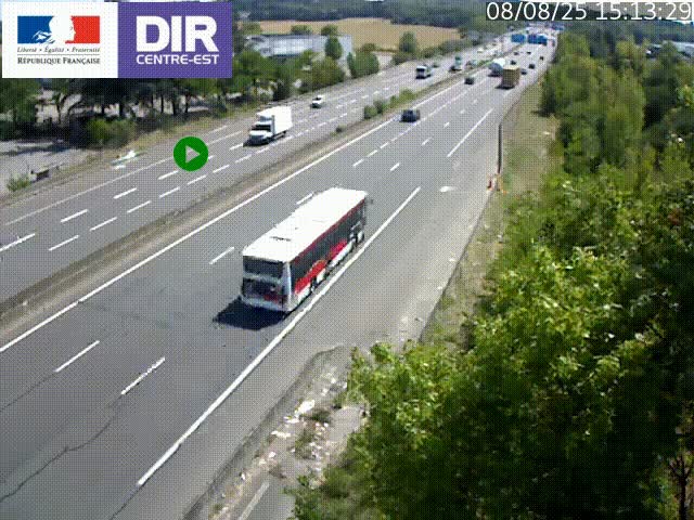 Caméra de circulation à Saint-Priest à la jonction entre l'A43 et l'A46 en direction de Marseille