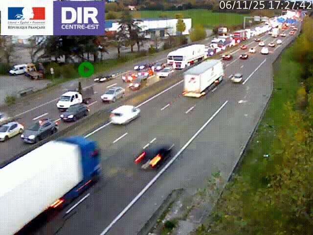 <h2>Caméra de circulation à Saint-Priest à la jonction entre l'A43 et l'A46 en direction de Marseille</h2>